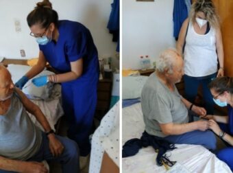 Σε 93χρονο Κρητικό ο πρώτος κατ’ οίκον εμβολιασμός στην Ελλάδα