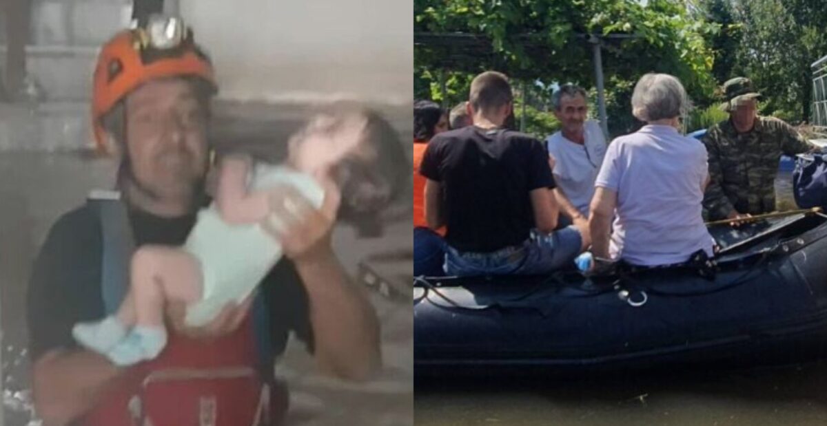 Ευχαριστούμε τα παλικάρια της της ΕΜΑΚ: Συγκινεί βίντεο με διάσωση βρέφους από πλημμυρισμένο σπίτι στη Θεσσαλία