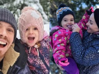 Αξέχαστες στιγμές παιχνιδιού και χαράς: Βασιλική Μιλλούση και Λευτέρης Πετρούνιας στα χιόνια με τα παιδιά τους