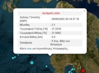 Ισχυρός σεισμός τώρα στη χώρα μας – Το επίκεντρο