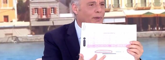 Έξαλλος ο Βελόπουλος, δείχνει on camera το Πόθεν Έσχες του Μητσοτάκη: «Έλαβε 20.000 ευρώ επιδότηση για ελαιόδεντρα»