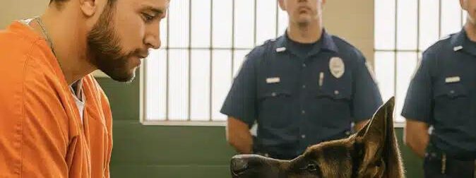 Η τελευταία επιθυμία ενός κρατουμένου ήταν να δει τον σκύλο του — αλλά όταν ο γερμανικός ποιμενικός ξέφυγε και όρμησε στην αγκαλιά του, συνέβη κάτι παράξενο