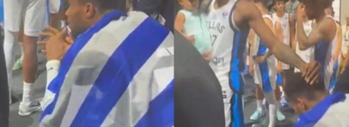 Το συγκλονιστικό βίντεο με τον δακρυσμένο Αντετοκούνμπο να έχει την ελληνική σημαία στην πλάτη