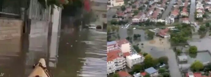 «Βούλιαξε» το Μεσολόγγι από την κακοκαιρία – Kάτοικοι βγήκαν στους πλημμυρισμένους δρόμους με κανό