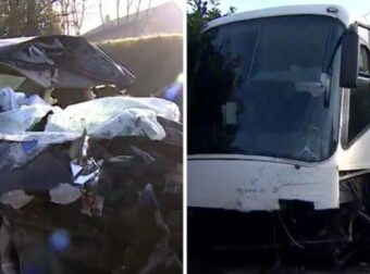 ΕΚΤΑΚΤΟ: Σφοδρή σύγκρουση BMW με σχολικό λεωφορείο που μετέφερε 50 μαθητές – Πέθανε ακαριαία ο οδηγός του αυτοκινήτου