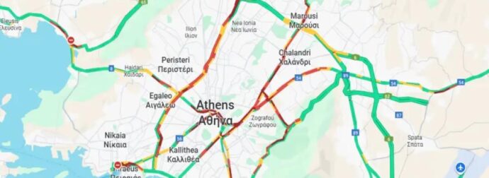 Κυκλοφοριακό «έμφραγμα» στην Αθήνα – Μεγάλες καθυστερήσεις στους δρομους