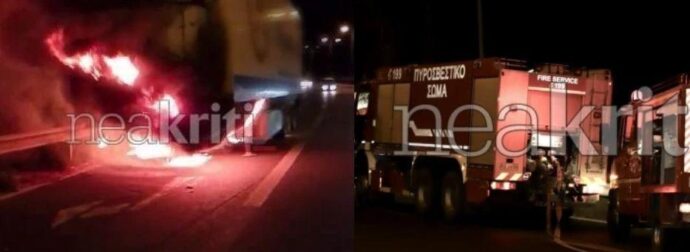 Νταλίκα τυλίχθηκε στις φλόγες – Μεγάλη κινητοποίηση της Πυροσβεστικής