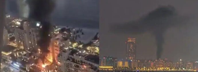 Φωτιά σε πολυτελές ξενοδοχείο του Ντουμπάι μετά από ιρανική πυραυλική επίθεση