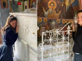 «Τον άκουσα»: Η Μαρία Μενούνος γονάτισε μπροστά στον τάφο του Αγίου Νεκταρίου στην Αίγινα και όσα λέει συγκλονίζουν