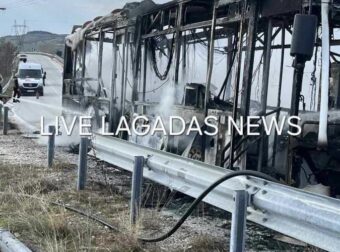 Φωτιά σε λεωφορείο του ΚΤΕΛ Θεσσαλονίκης – Κάηκε ολοσχερώς (ΦΩΤΟ)