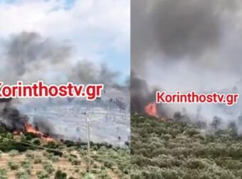 Ανεξέλεγκτη η πυρκαγιά στην Κορινθία: Μήνυμα 112 – Σηκώθηκαν 7 εναέρια, βίντεο και φωτογραφίες