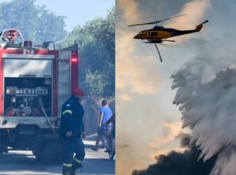 Φωτιά σε Σέρρες και Θεσσαλονίκη: Μήνυμα 112 για εκκένωση στην Οινούσσα – Μεγάλες επιχειρήσεις από την Πυροσβεστική