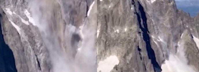 Το Mont Blanc «γκρεμίζεται» μπροστά στα μάτια ορειβάτη: Βίντεο από την γιγαντιαία κατολίσθηση
