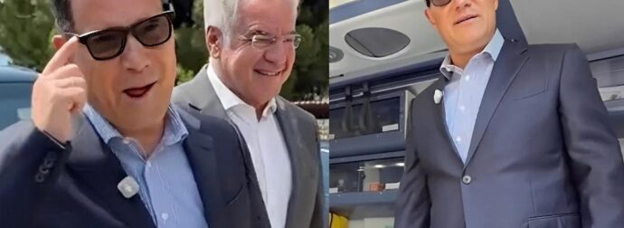 Άδωνις Γεωργιάδης: Η χιουμοριστική ατάκα με τα γυαλιά κατά την επίσκεψή του στη Λαμία
