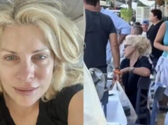 Ελένη Μενεγάκη: Η εμφάνιση στο Φισκάρδο που τράβηξε όλα τα βλέμματα – Χωρίς μακιγιάζ και με τα μαλλιά πιασμένα