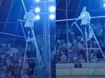 Σκληρό βίντεο: Η στιγμή που ακροβάτισσα πέφτει μπροστά στο κοινό