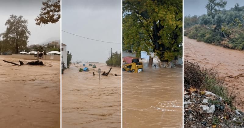 Κακοκαιρία: Χάος στο νότιο Πήλιο – 112 στον Πλατανιά για πλημμύρες, «ανεβείτε στους ψηλότερους ορόφους»